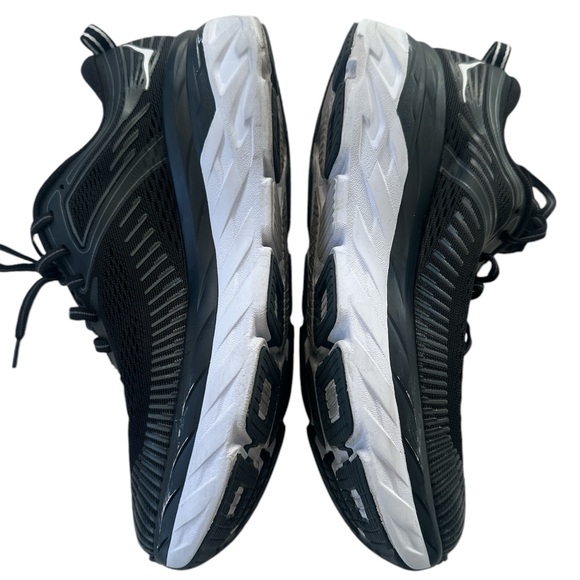 Hoka One One Women’s Bondi 7 Black & White Running Shoes - Picture 8 of 15